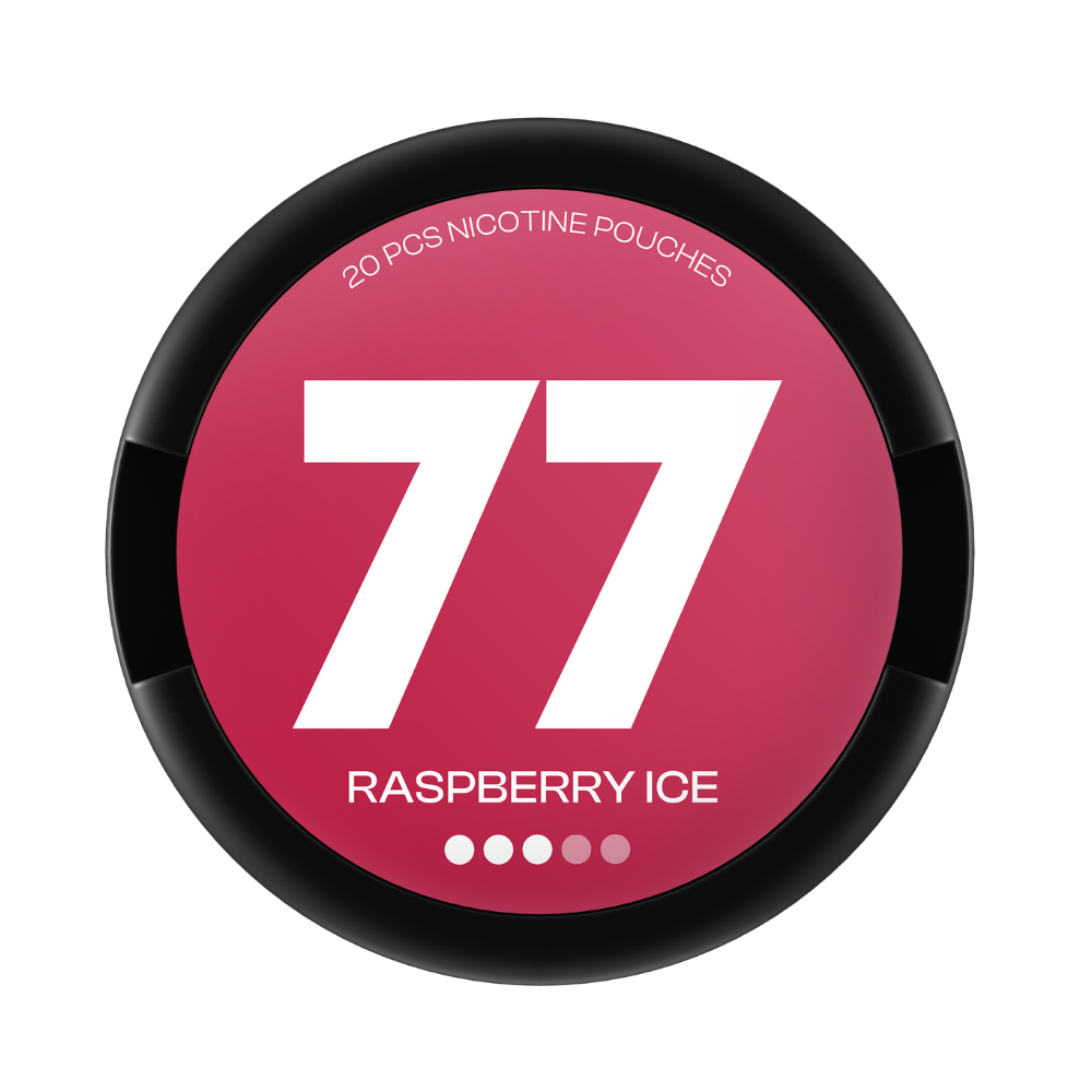 77 Raspberry Ice nicotine pouches 10.4mg