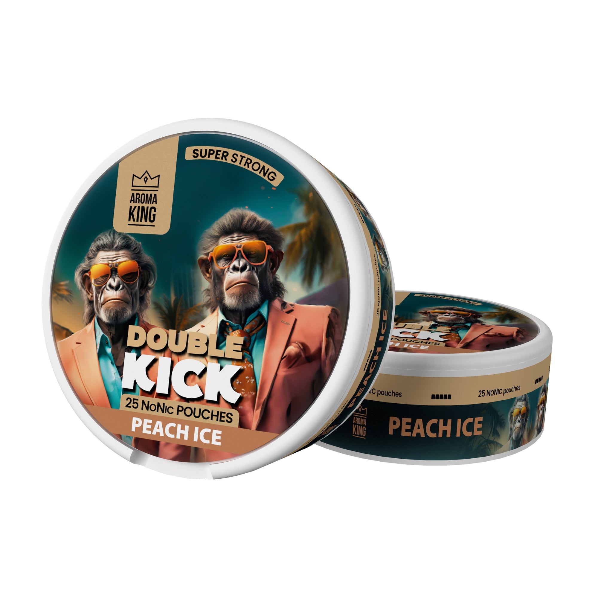 Aroma King Double Kick NoNic Peach Ice - pouches