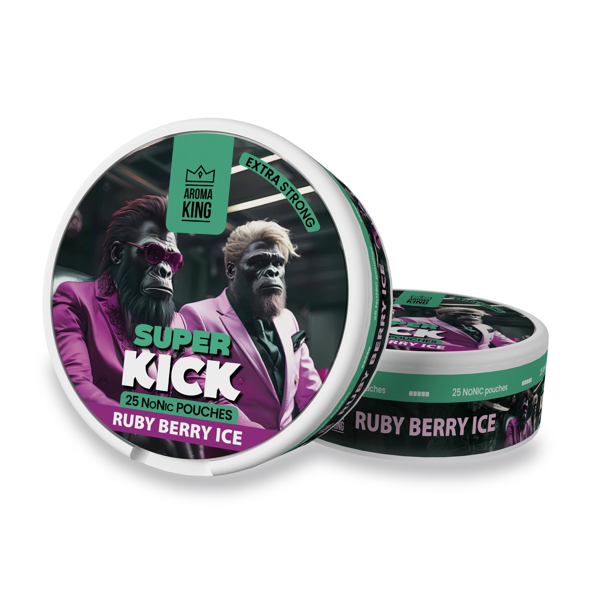 Aroma King Super Kick NoNic Ruby Berry Ice pouches