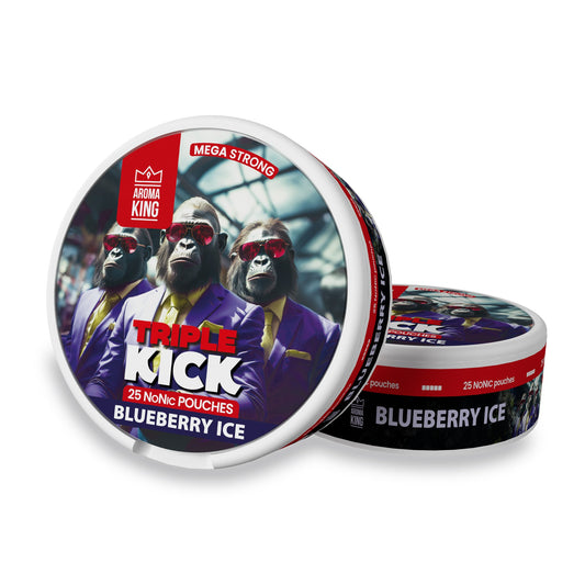 Aroma King Triple Kick NoNic Blueberry Ice pouches