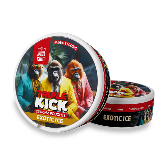 Aroma King Triple Kick NoNic Exotic ice Pouches 