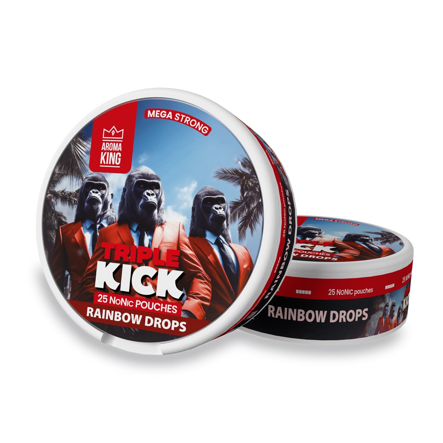 Aroma King Triple Kick NoNic Rainbow Drops pouches