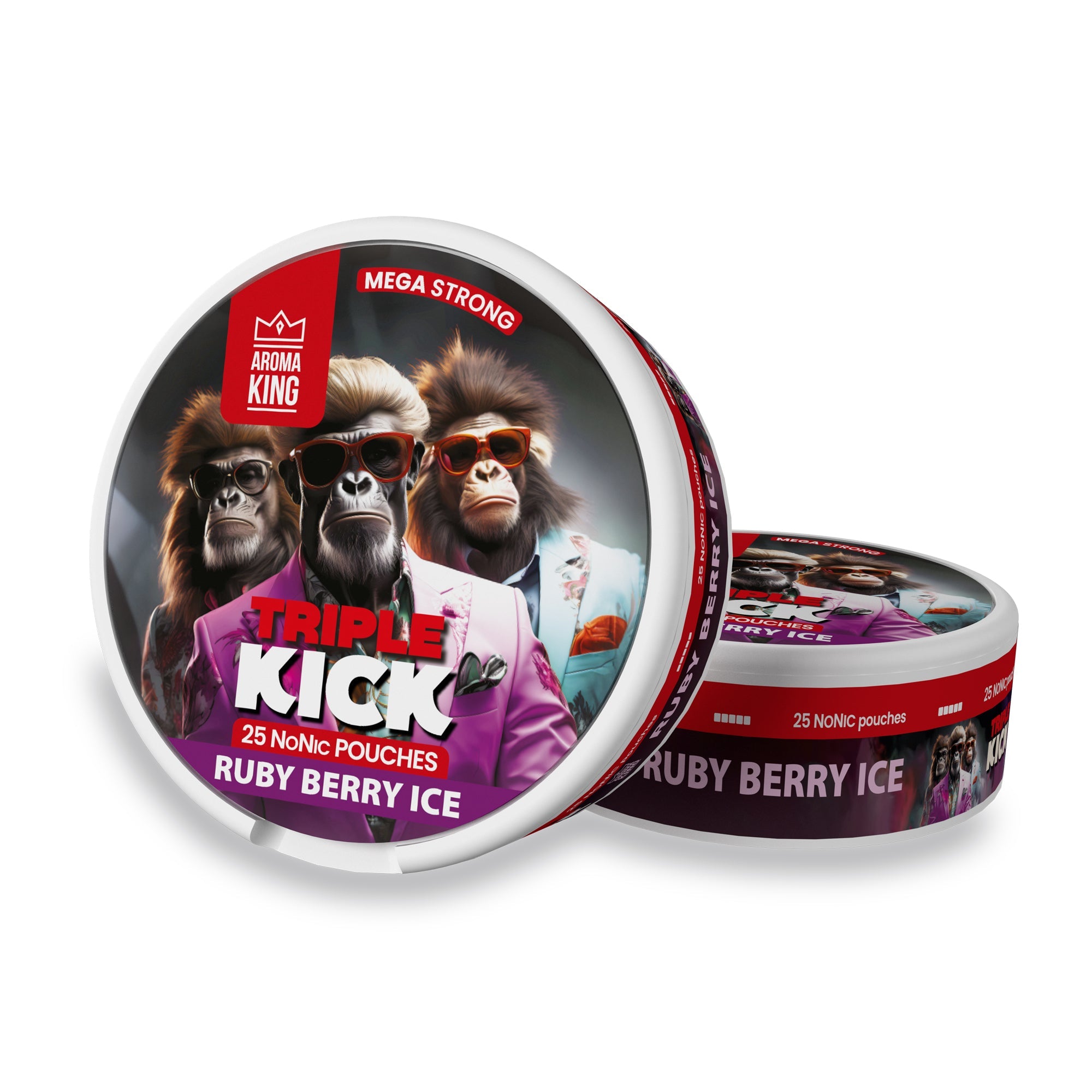 Aroma King Triple Kick NoNic Ruby Berry Ice pouches