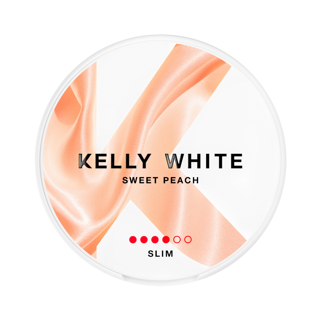 Kelly White Sweet Peach Nicotine Pouches 8mg 